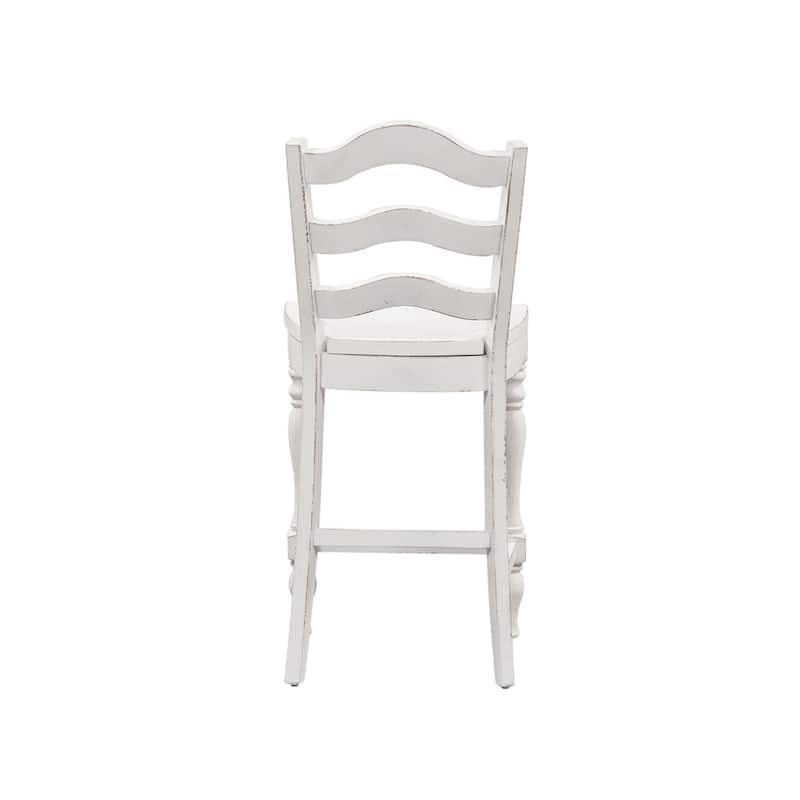 Magnolia Manor Antique White Weathered Bark 5 Piece Gathering Table Set