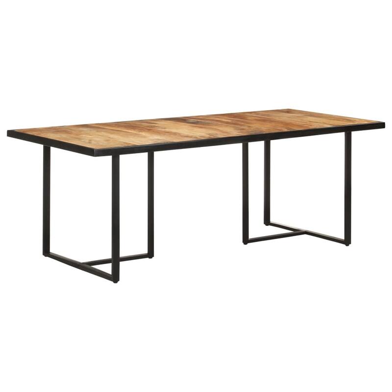 vidaXL Dining Table 78.7" Rough Mango Wood - 78.4" x 39.4" x 29.9"