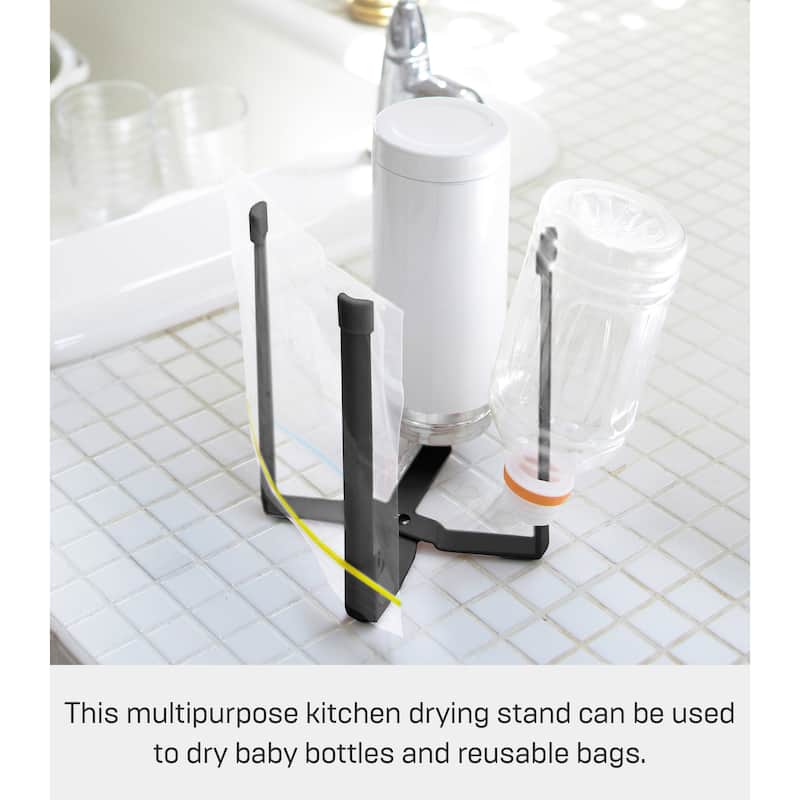 Yamazaki Home Collapsible Bottle Dryer - Small, Steel, Small, Collapsible - L 3.74 x W 4.72 x H 6.5 inches
