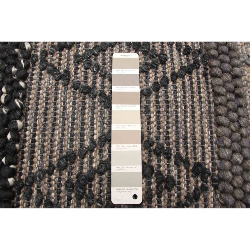 ECARPETGALLERY Braid weave Sienna Brown Wool Rug - 6'1 x 8'11