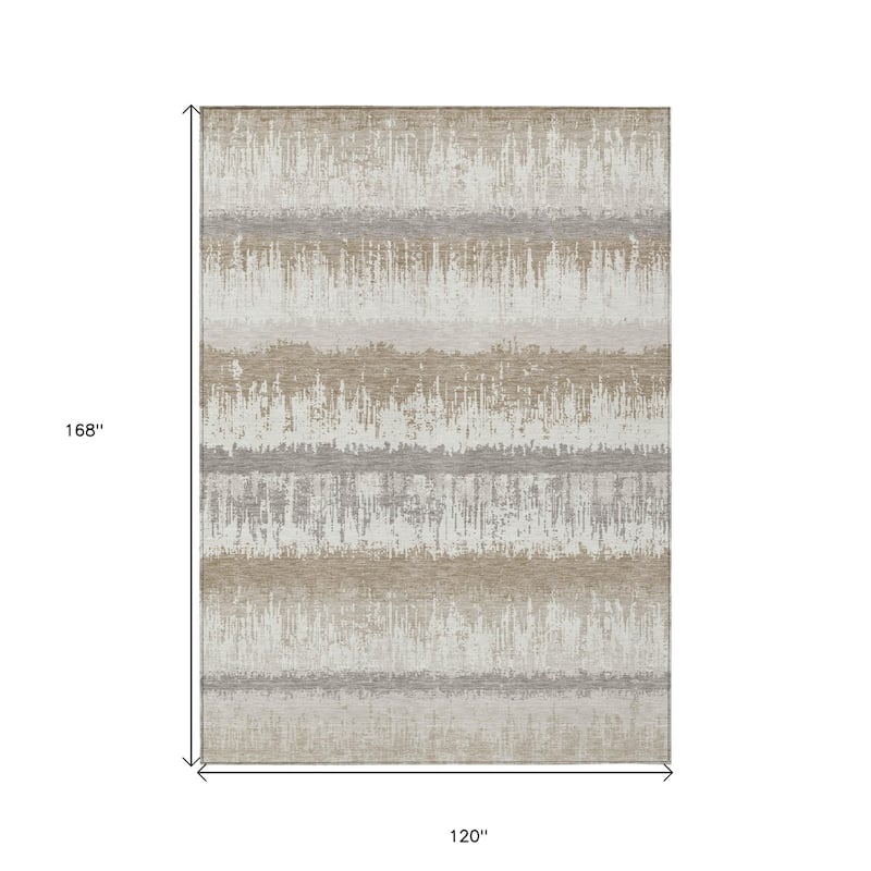 HomeRoots Striped Transitional Rectangle Outdoor Rug