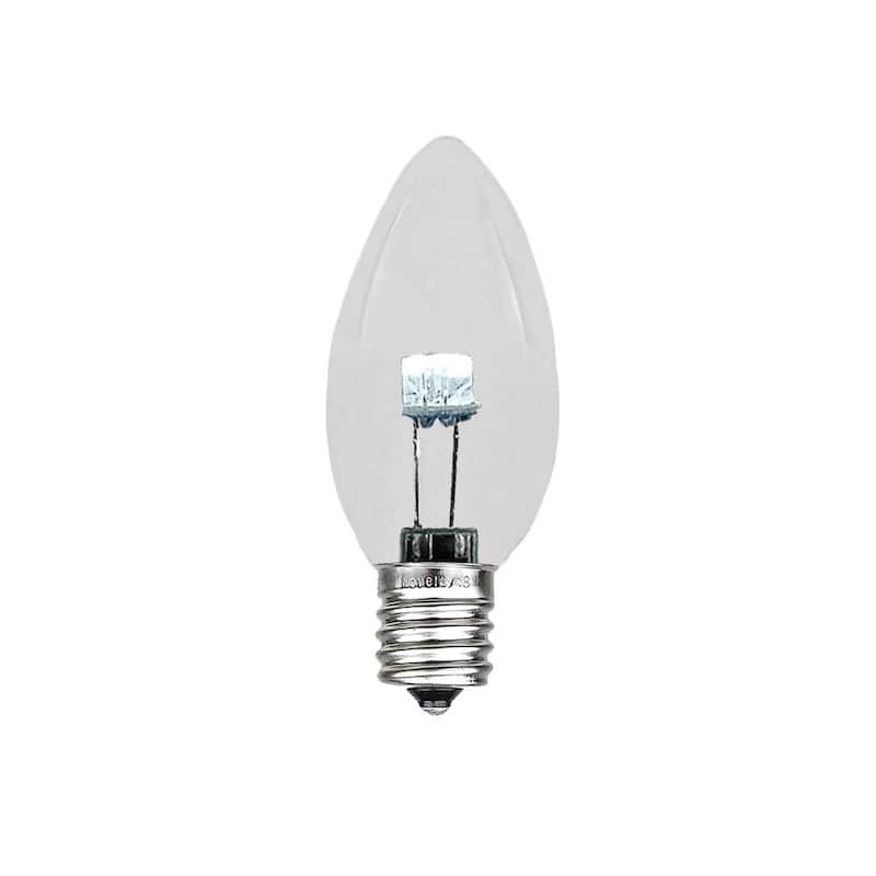 25 Pack C7 LED Outdoor Patio Party Christmas Replacement Bulbs, Warm White - White