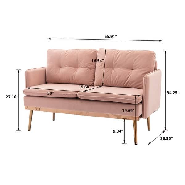 Small Space Loveseat Accent Sofa Soft Velvet Deep Seat Sofa - Bed Bath ...