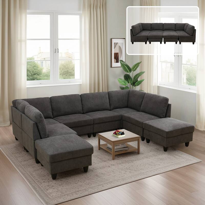 Convertible Modular Sofa Bed with Ergonomic Recline and Space-Saving Design