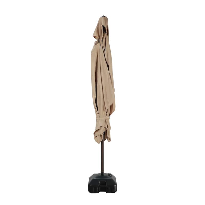 10’ x 6.5’ Tilt and Crank Rectangular Patio Umbrella with Base Stand