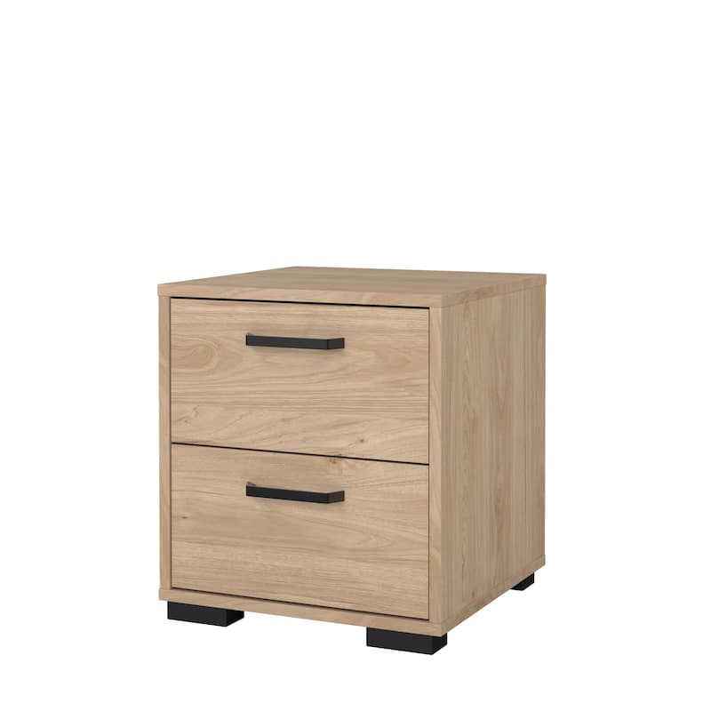 Porch & Den Sofia 2 Drawer Nightstand, Jackson Hickory