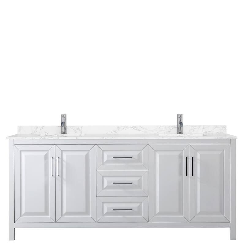 Daria 80 Inch Double Vanity, Cultured Marble Top