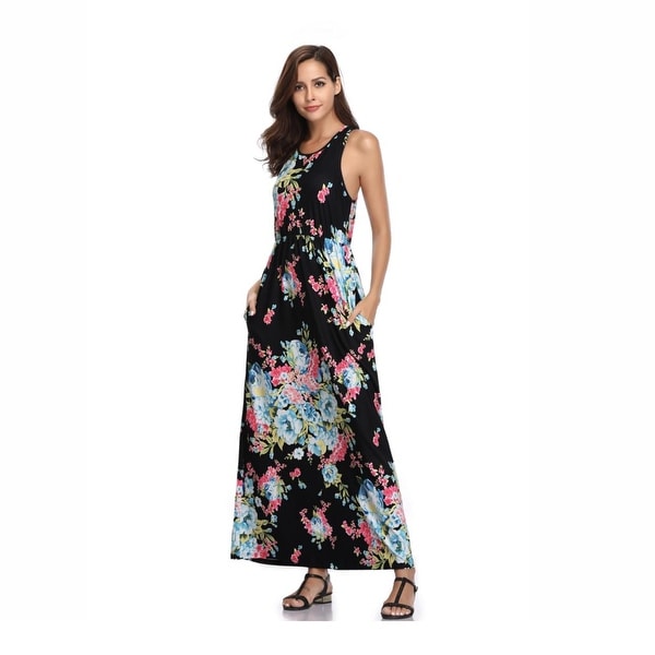 lilly posh maxi floral dress with pockets