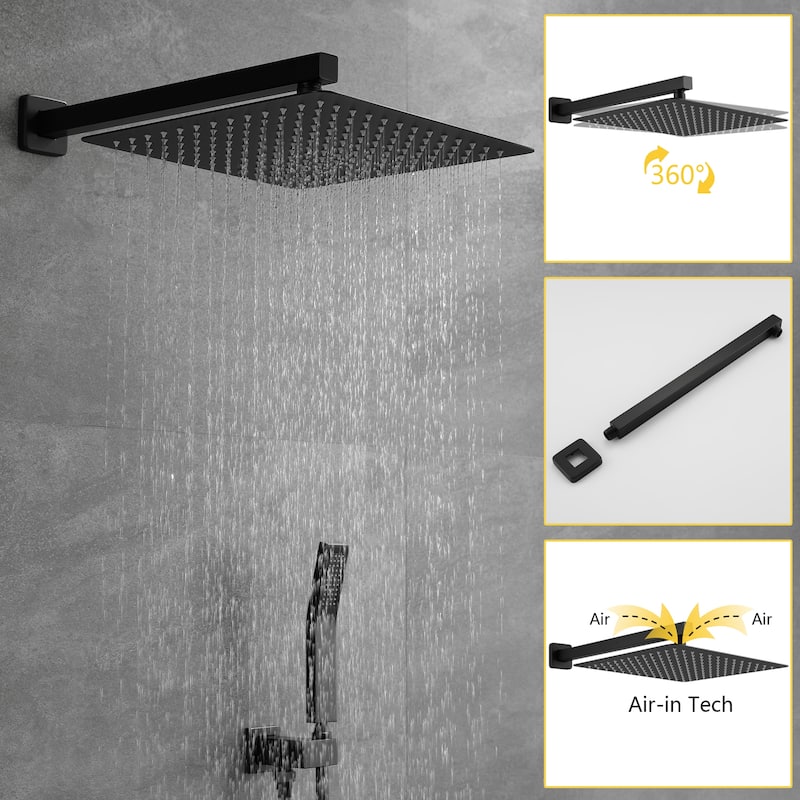 Wall Mount Shower Faucet and Tub Faucet with 10 inch Fixed Shower Head