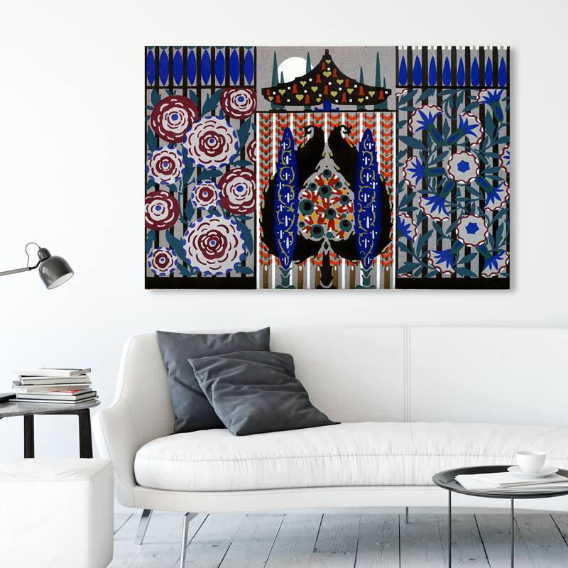 Wynwood Studio Canvas Abstract PORTAE ROSA Blue and Dark Blue Traditional Wall Art Canvas Print - 36 x 54