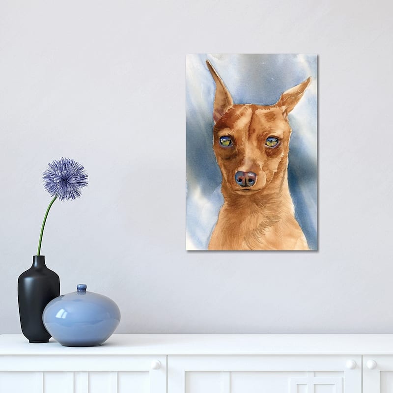 iCanvas "King Of The Toys - Miniature Pinscher Dog" by Judith Stein Canvas Print - 18x12x1.5