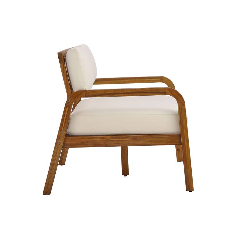 Christopher Knight Home - Solid Acacia Wood Outdoor Patio 4-Piece Sofa Set with Cushions