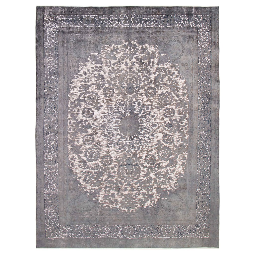 ECARPETGALLERY Hand-knotted Color Transition Grey Wool Rug - 8'11 x 11'9