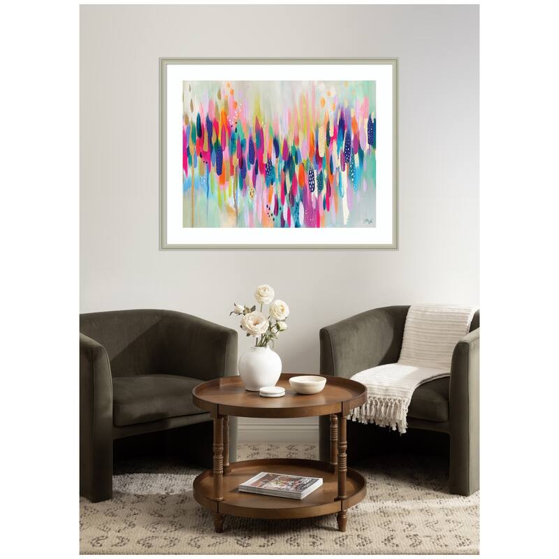 Kate and Laurel Framed Art Brushstroke 154 Horizontal by Ettavee