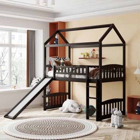 Twin Loft Bed with Slide
