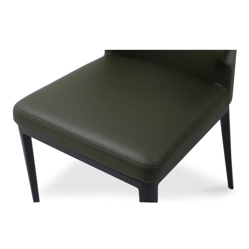 NADAAL STUDIOS Lyra Dining Chair, Barrel-Style Back, Iron Frame, Warm Beige Upholstery - Set of 2