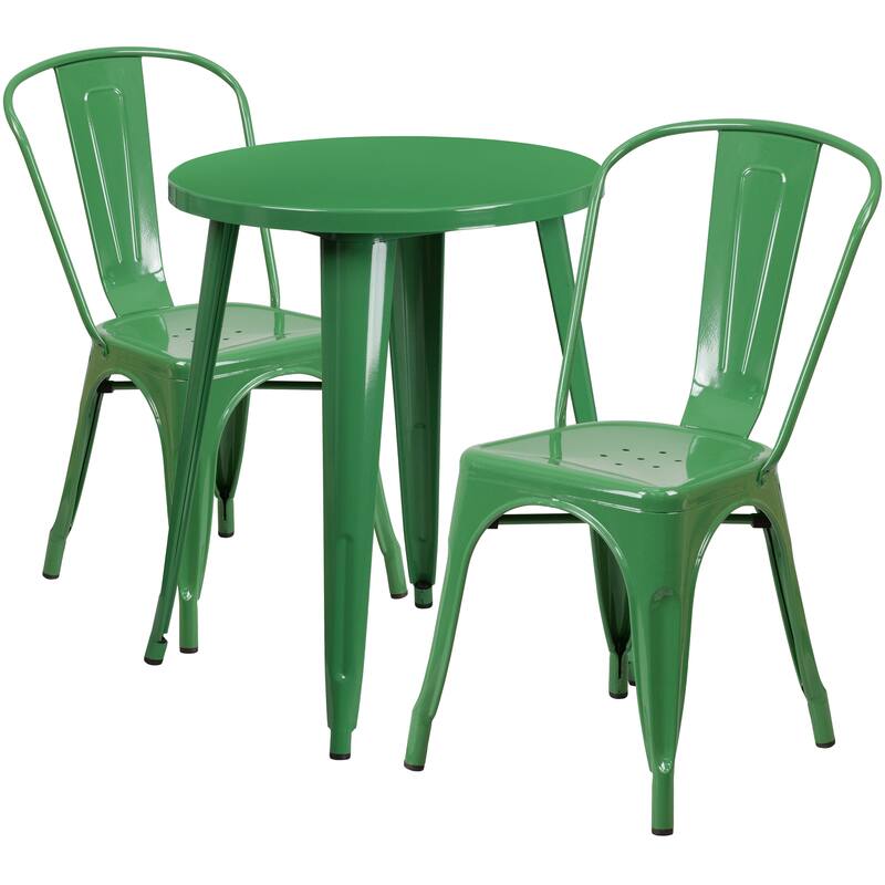 Metal 3-piece Indoor/Outdoor Cafe Set