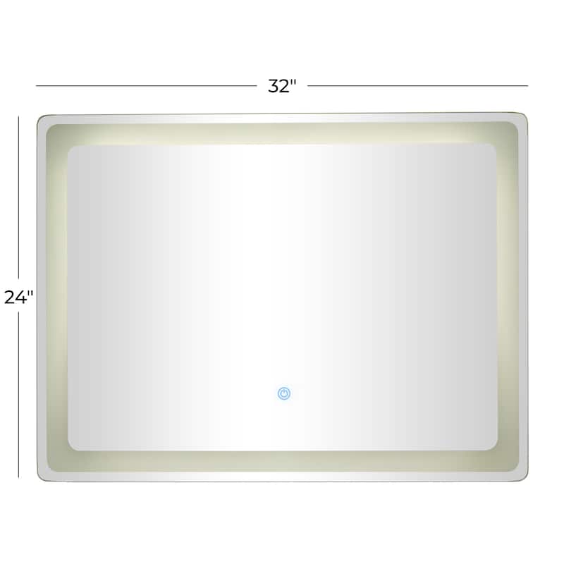 Glass Anti Fog Mirror with LED Light - Silver - Roche River Decor