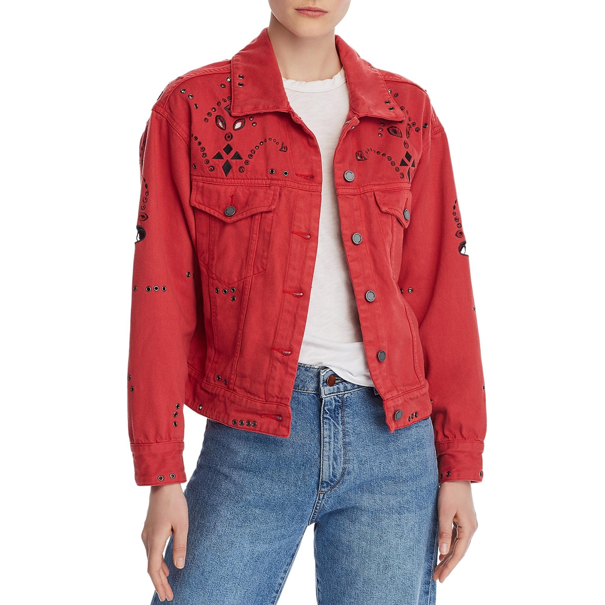 womens denim jacket embroidered