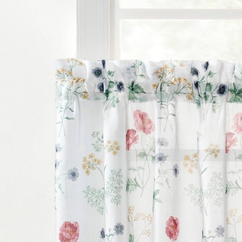 Martha Stewart Martha's Garden Print Valance, Swag, or Tier Pair Curtain Collection