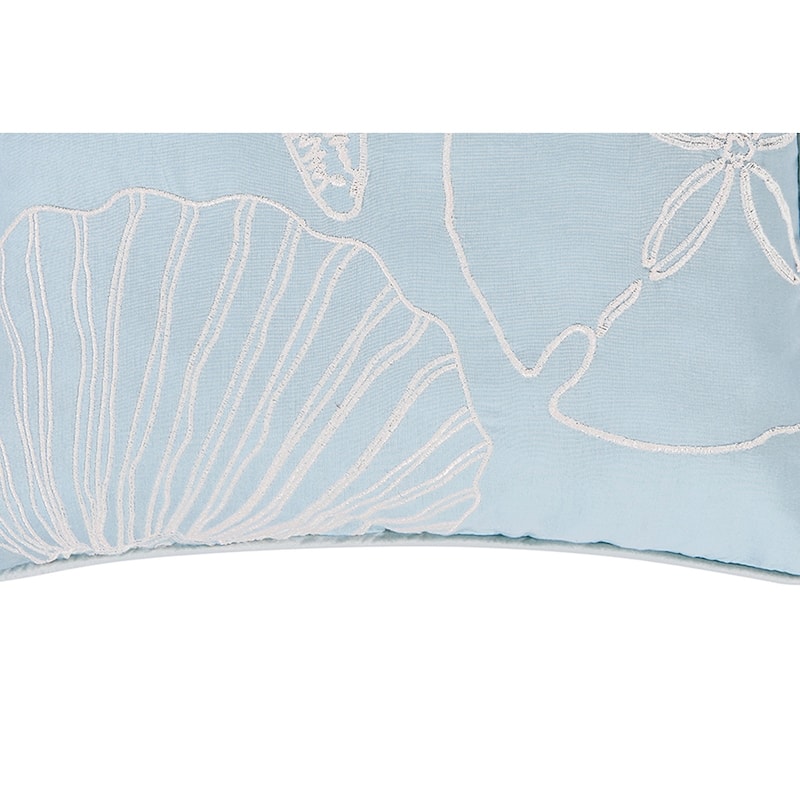 13.5" x 13.5" Beach Shells Embroidered Throw Pillow