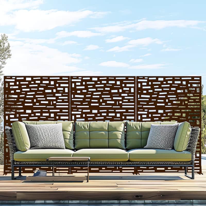 Outdoor Privacy Screen Metal Privacy Screen Panel Free Standing - 72*47