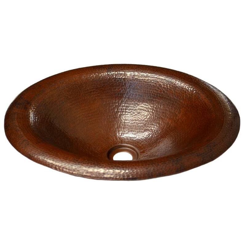 Native Trails Maestro Lotus 18" Copper Drop In Bathroom Sink - Antique Copper