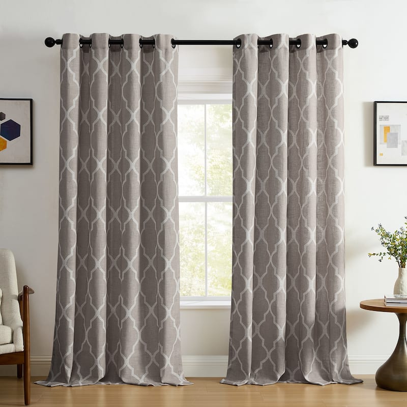 Elrene Medalia Grommet Top Curtain Panel - 52" W X 84" L - Stone
