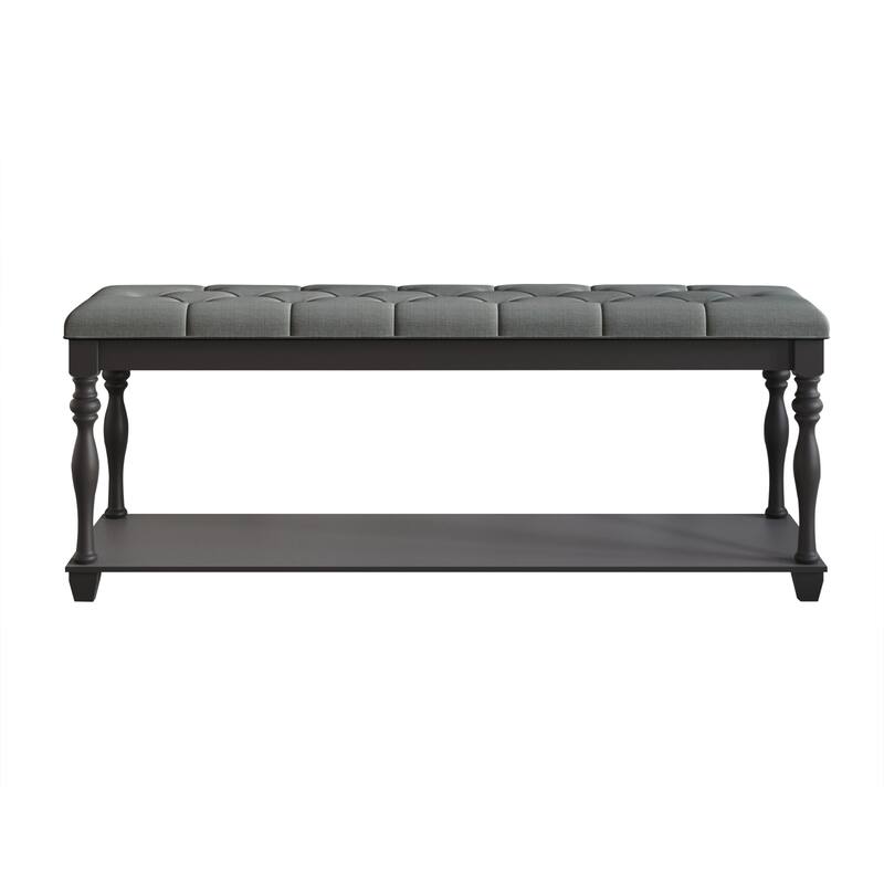 CraftPorch 2 Piece Bedroom Bench Set Transitional Button Tufted Bed