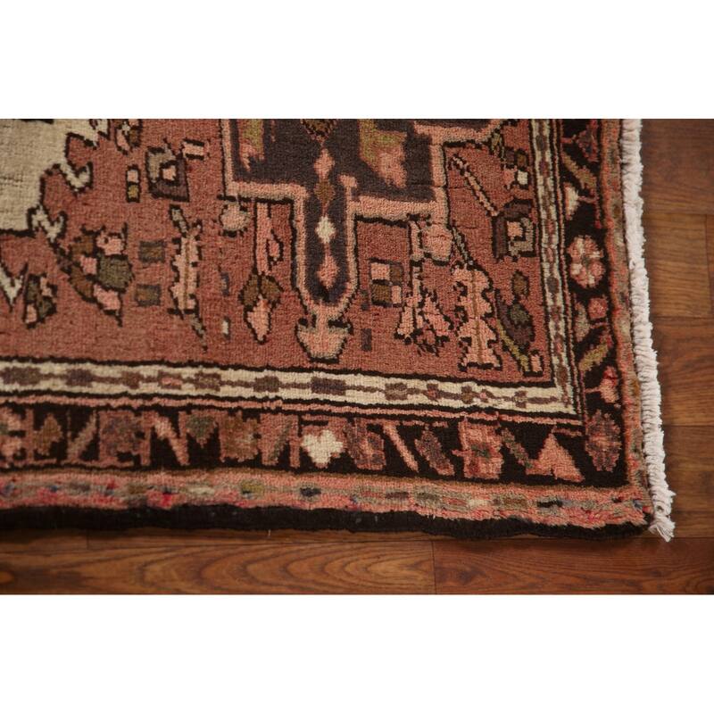 Pink Gharajeh Persian Vintage Runner Rug Handmade Wool Carpet - 2'3"x 6'7"