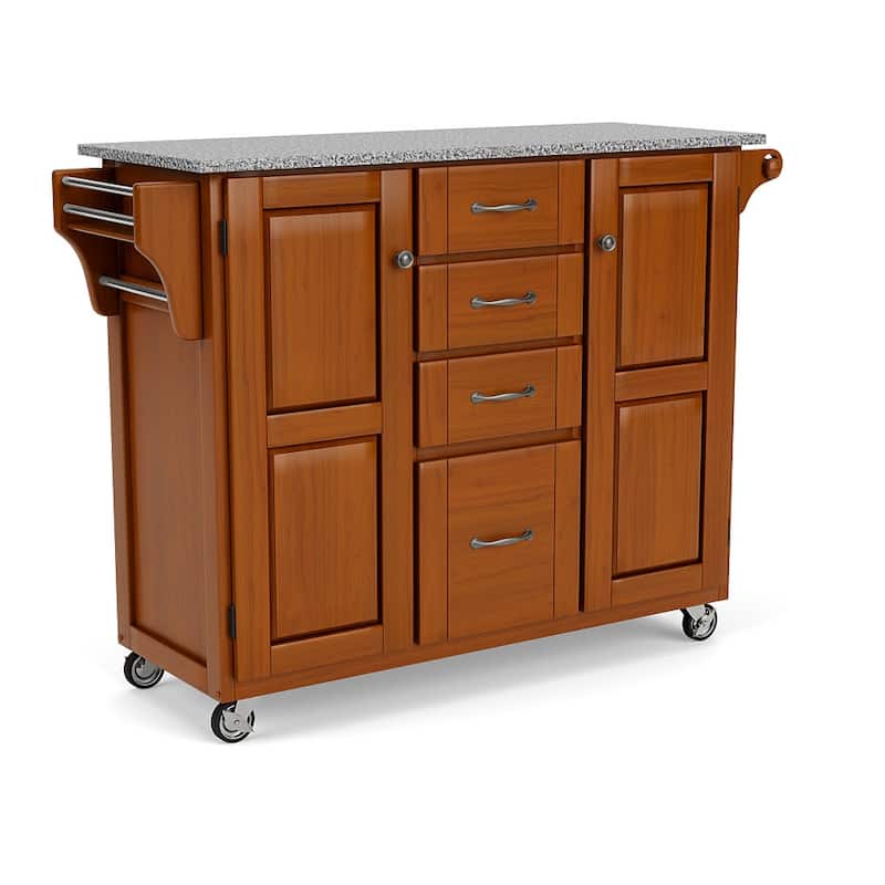 Homestyles Create-A-Cart Brown Wood Kitchen Cart - 48" x 18" x 36" - Kitchen Cart - Brown - Granite/Marble