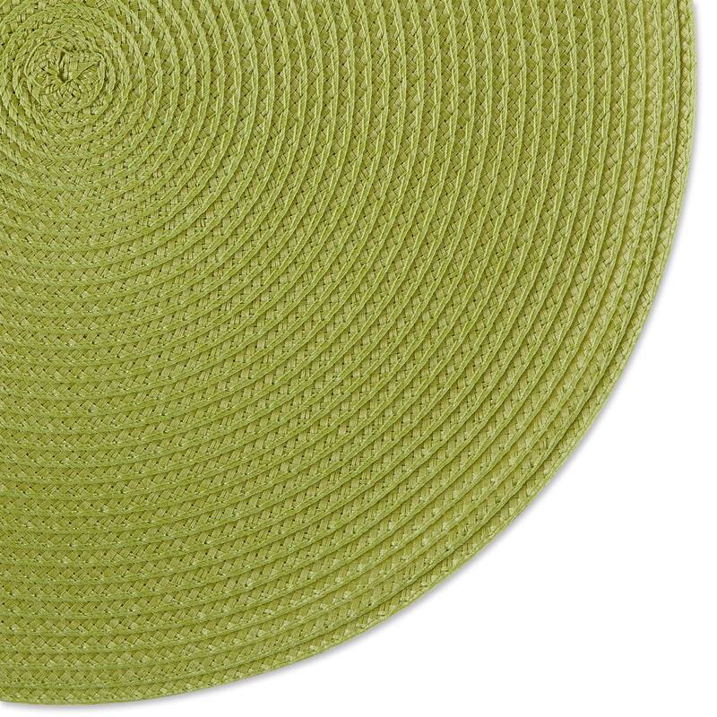 DII White Round PP Woven Placemat Set of 6