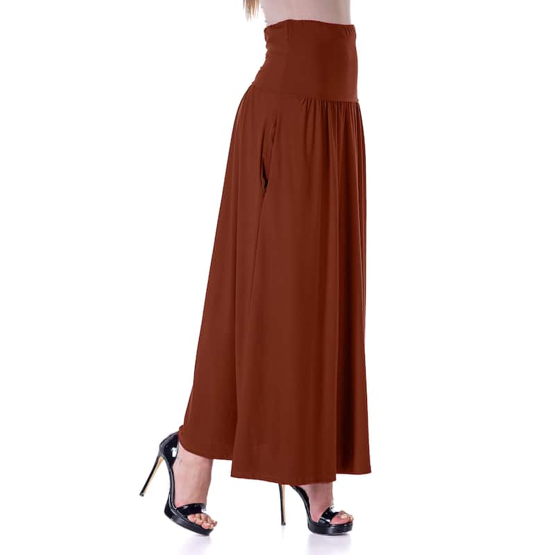 24seven Comfort Apparel Womens Foldover Maxi Skirt With Pockets - Brown - M