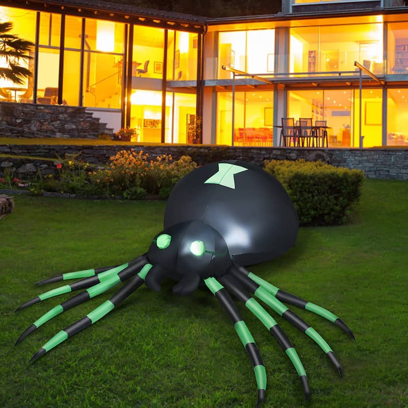 6 Ft Halloween Inflatable Spider LED Lighted Halloween Decorations