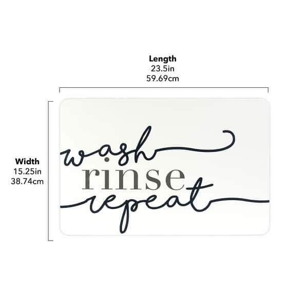 FloorPops Wash Rinse Repeat Navy Stone Quick Drying Mat