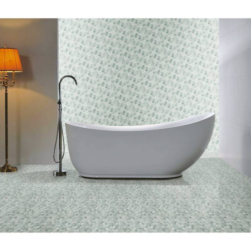 Ming Green Penny Round Mosaic Wall & Floor Tile - Case (10 Sheets)