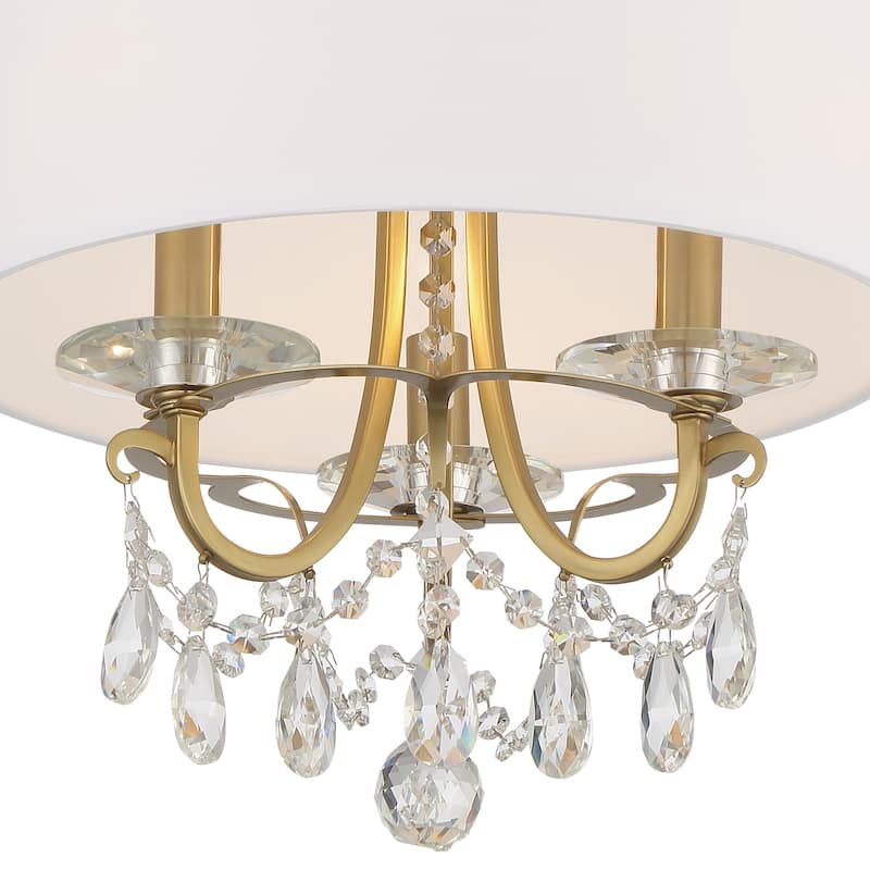 Othello 3 Light Vibrant Gold Ceiling Mount - 14"W x 15"H