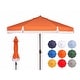 preview thumbnail 32 of 34, SAFAVIEH Milan 9ft Round Outdoor Patio Umbrella with Fringe Trim - UV Resistant, Crank Lift & Button Tilt