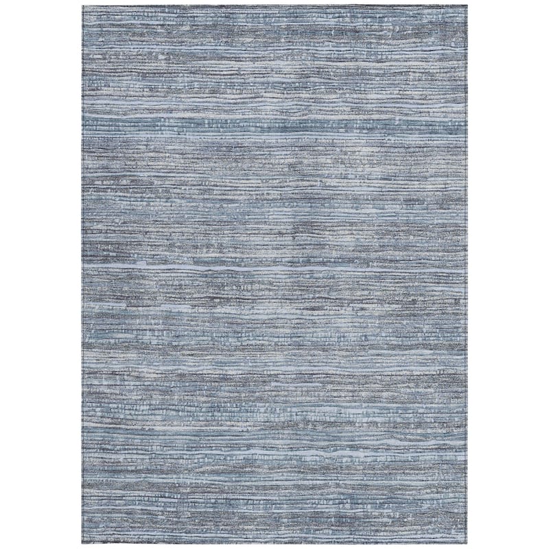 HomeRoots Striped Transitional Rectangle Outdoor Rug