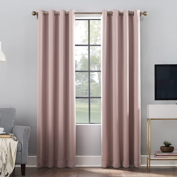 slide 78 of 166, Sun Zero Oslo Total Blackout Grommet Curtain Panel, Single Panel 52 x 63 - Blush