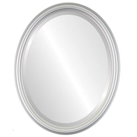 Saratoga Framed Oval Mirror in Silver Spray