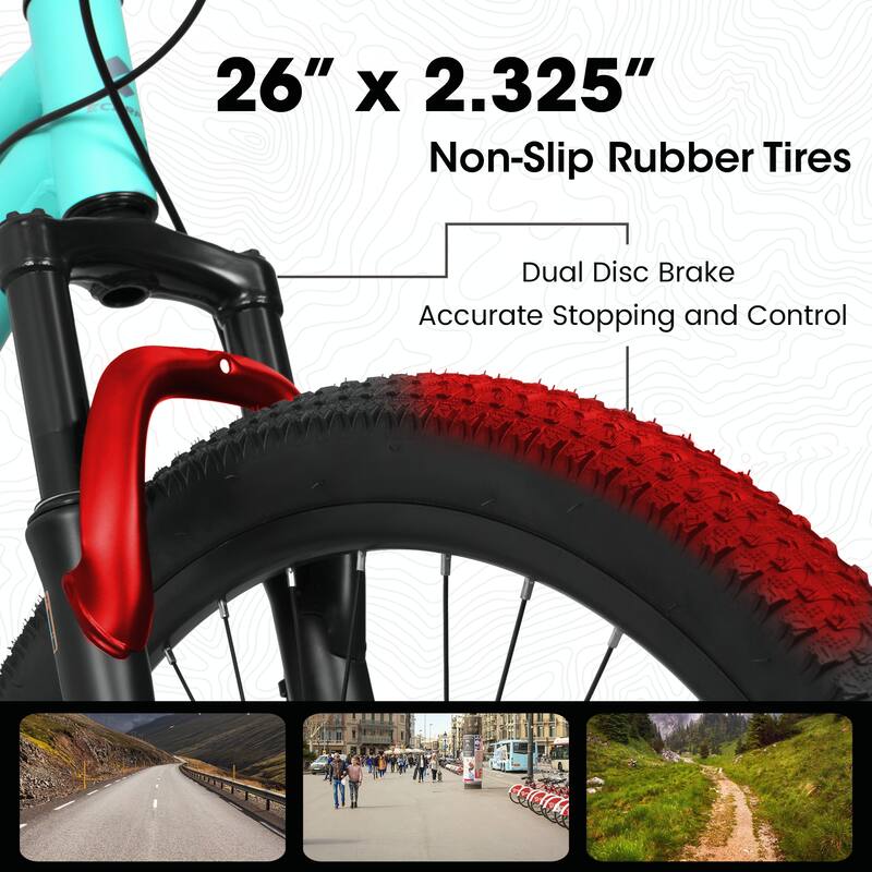 26 Inch Shock Fork Plus Shock Absorber 21-speed Mountain Bike