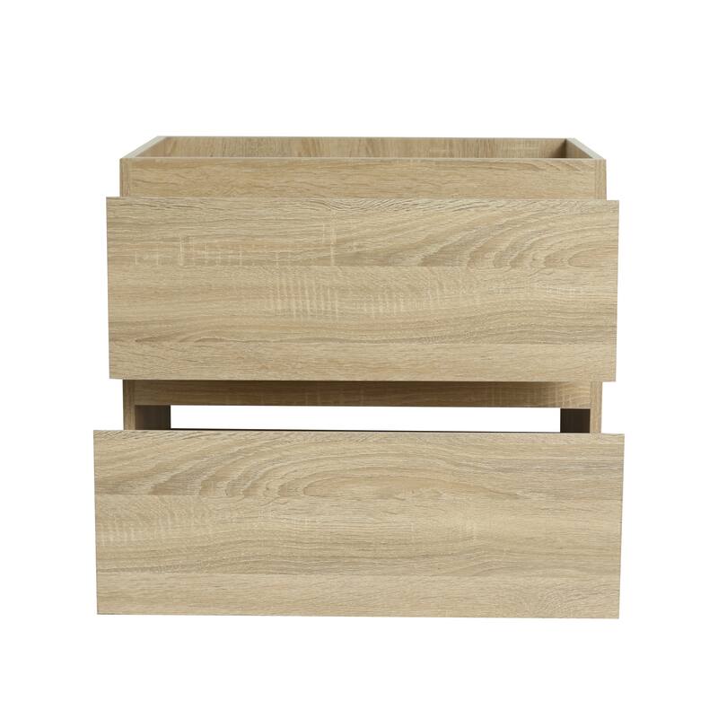 24" Floating Bathroom Vanity Cabinet with 2 Soft-Close Drawers, Wood Grain Design, Eco-Friendly Plywood