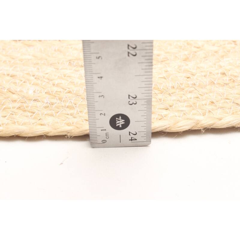 ECARPETGALLERY Braided Weave Palas Denizli Tan Jute Rug - 3'7 x 3'7