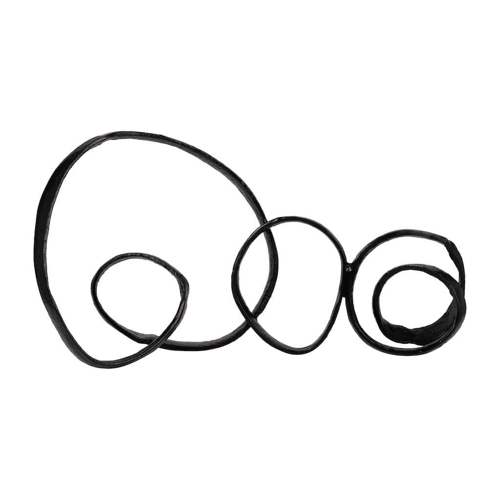 Sagebrook Home Metal Black Long Swirled Knot Decor - 28" x 10" x 15"