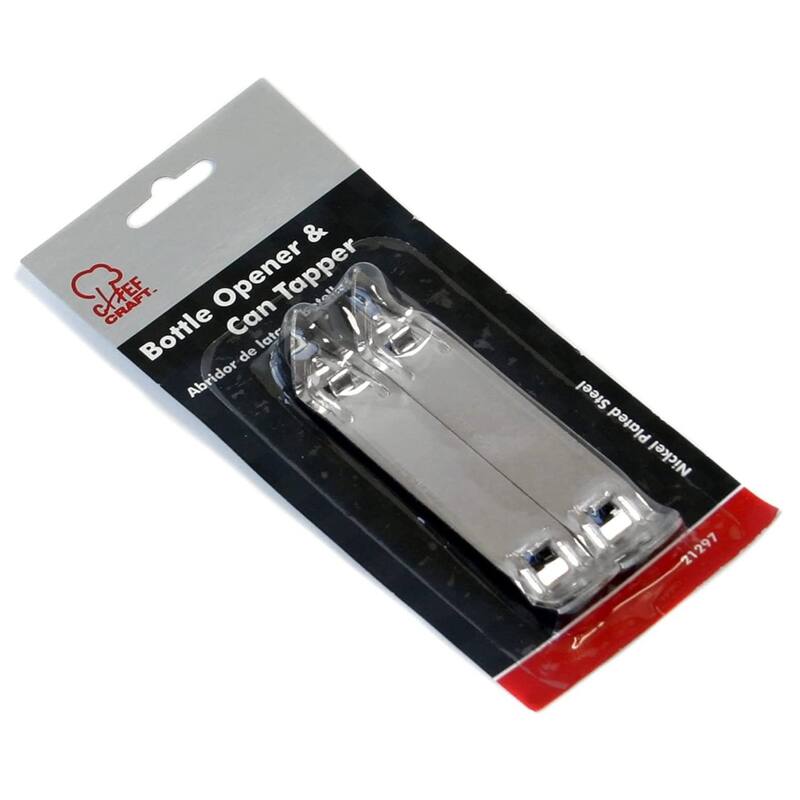 Chef Craft 2pc Sturdy Metal Bottle Opener & Can Tapper Set