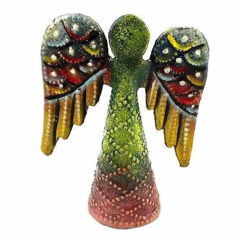 Handmade 4-inch Painted Steel Drum Angel (Haiti)