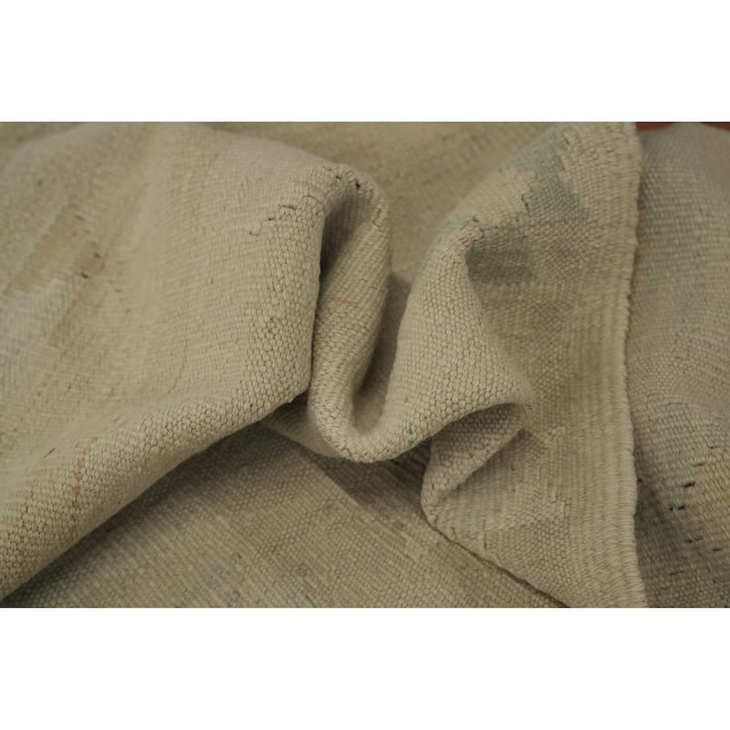 Hand Woven Oriental 100% Wool Carpet Southwestern Tribal Beige & Ivories Kilim Area Rug - 6' 0'' X 4' 0''