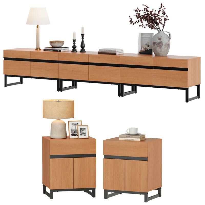 WAMPAT TV Stand and End Table Set of 3