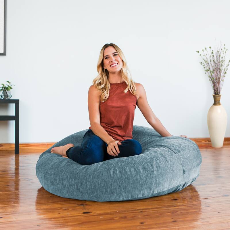 Jaxx Cocoon Bean Bag Lounger with Chenille Cover - Teal